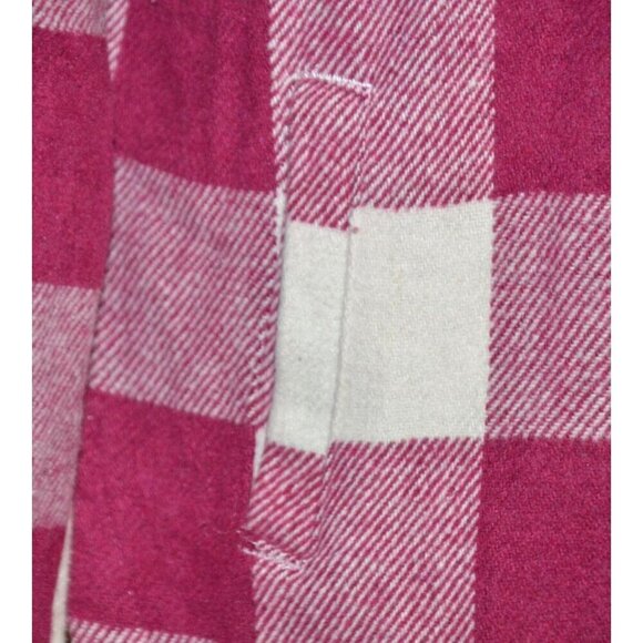 Plum Purple & White Plaid Shacket Jacket Ladies L Pockets Collared Warm Casual - Picture 6 of 12